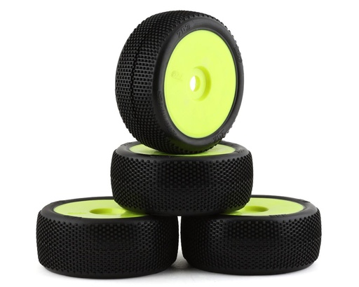 [TZO-TZK202S-Y] TZO Tires 202 1/8 Buggy Pre-Glued Tire Set (Yellow) (4) (Supreme Clay)