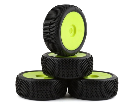 [TZO-TZ202SS-Y] TZO Tires 202 1/8 Buggy Pre-Glued Tire Set (Yellow) (4) (Super Soft)