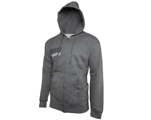 [TKRHOODIE07XL] Tekno RC Grey "Stacked" Zippered Hoodie (XL)