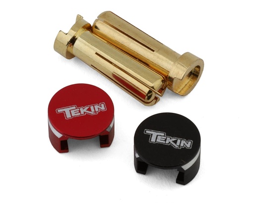[TEKTT4008] Tekin Aluminum Low Profile Heatsink Bullet Plugs w/5mm Bullets (Black/Red)