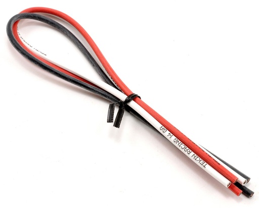 [TEKTT3031] Tekin 12" 14awg Silicon Power Wire (Black/Red/White) (3)