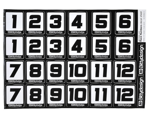 [BDYRNDS-2415] Bittydesign Race Number Decal Sheet (34x24cm)