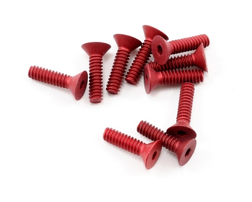[CLN1453] CRC 4-40x7/16" Aluminum Flat Head Screw (Red) (10)