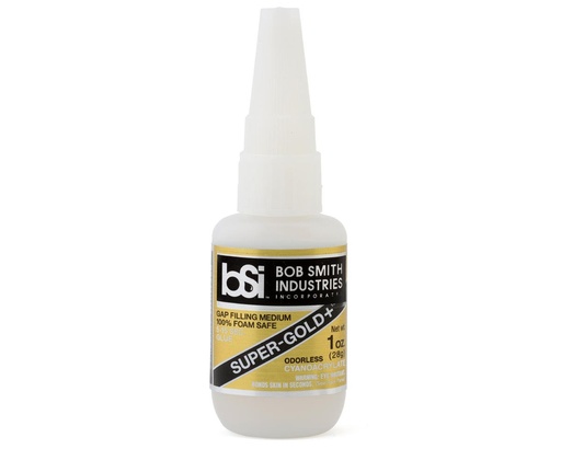 [BSI139H] Bob Smith Industries Super-Gold+ Odorless Foam-Safe CA Glue (Medium) (1oz)