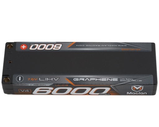 [MCL6029] Maclan HV Graphene V4 2S LiPo ULCG Battery w/5mm Bullets (7.6V/6000mAh)