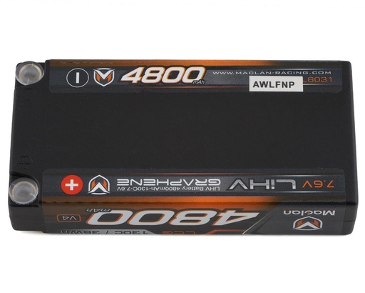 [MCL6031] Maclan HV Graphene V4 2S LCG Shorty LiPo Battery w/5mm Bullets (7.6V/4800mAh)