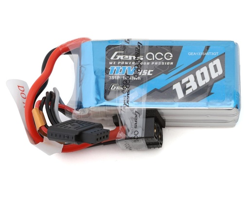 [GEA133S45T3GT] Gens Ace G-Tech Smart 3S LiPo Battery 45C (11.1V/1300mAh) w/Universal Connector