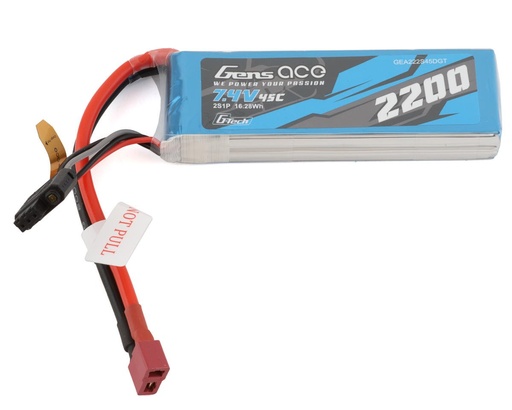 [GEA222S45DGT] Gens Ace 2S G-Tech Smart LiPo Battery 45C (7.4V/2200mAh) w/T-Style Connector