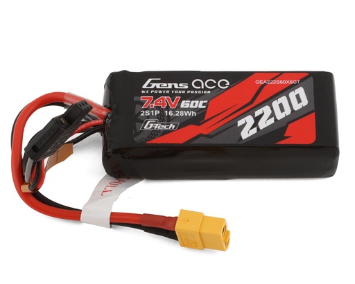 [GEA222S60X6GT] Gens Ace 2S G-Tech Smart LiPo Battery 60C (7.4V/2200mAh) w/XT-60 Connector