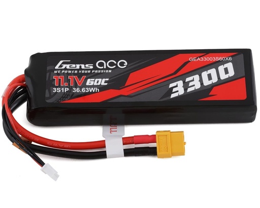 [GEA33003S60X6] Gens Ace 3s LiPo Battery 60C (11.1V/3300mAh)
