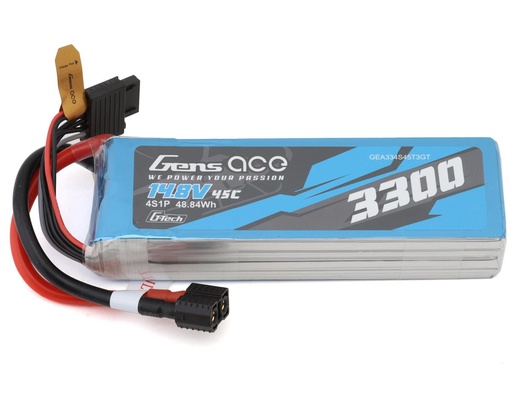 [GEA334S45T3GT] Gens Ace G-Tech Smart 4S LiPo Battery 45C (14.8V/3300mAh) w/Universal Connector