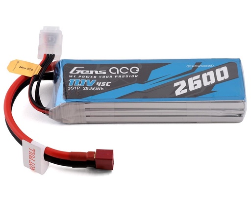 [GEA3S260045D] Gens Ace 3s LiPo Battery 45C (11.1V/2600mAh)