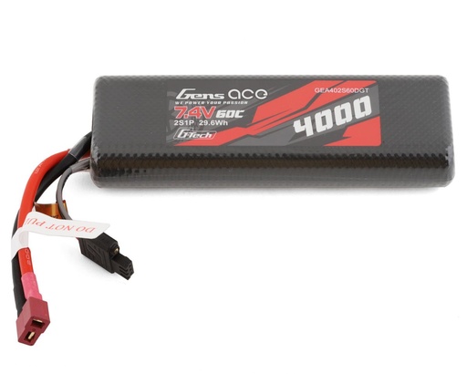 [GEA402S60DGT] Gens Ace 2S G-Tech Smart LiPo Battery 60C (7.4V/4000mAh) w/T-Style Connector