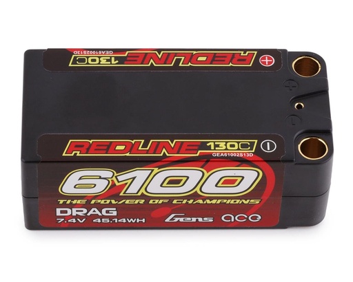 [GEA61002S13D] Gens Ace Redline "Drag" 2S 130C LiPo Battery Pack w/8mm Bullets (7.4V/6100mAh)