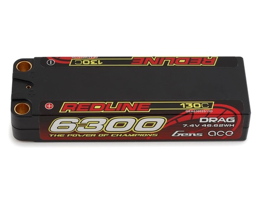 [GEA63002S13D] Gens Ace Redline "Drag" 2S 130C LiPo Battery Pack w/8mm Bullets (7.4V/6300mAh)
