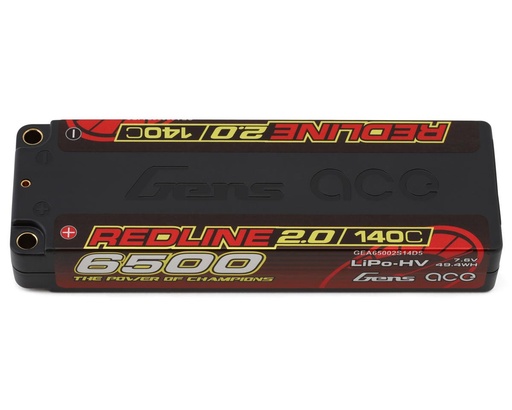 [GEA65002S14D5] Gens Ace Redline 2.0 2S LCG LiHV Battery 140C (7.6V/65000mAh) w/5mm Bullets