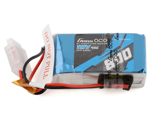 [GEA8003S45JS] Gens Ace 3S LiPo Battery 45C (11.1V/800mAh)
