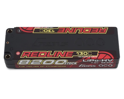 [GEA82002S13D5] Gens Ace Redline 2s LiHV LiPo Battery 130C w/5mm Bullets (7.6V/8200mAh)