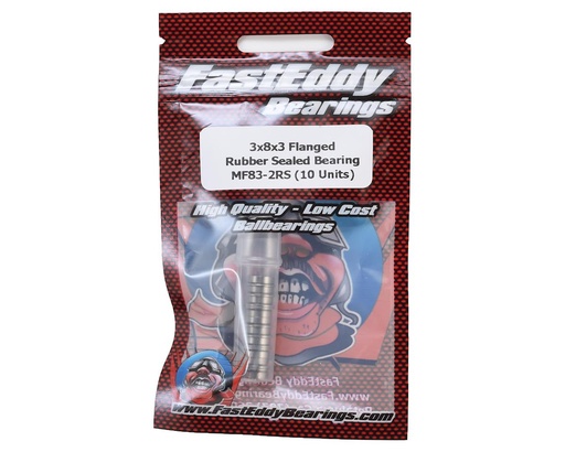 [TFE4497] FastEddy 3x8x3mm Flanged Rubber Sealed Bearing (10)