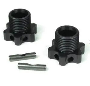 [TKR5071B] Wheel Hubs (17mm, lightened, aluminum, gun metal ano, 1mm offset, w/pins, 2pcs)